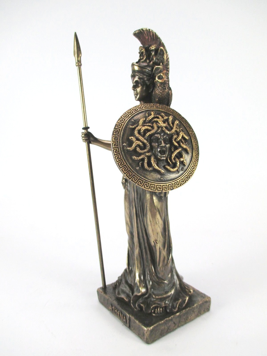 Athene Athena Göttin der Weisheit bronzierte Figur 20 cm Veronese Kollektion 
