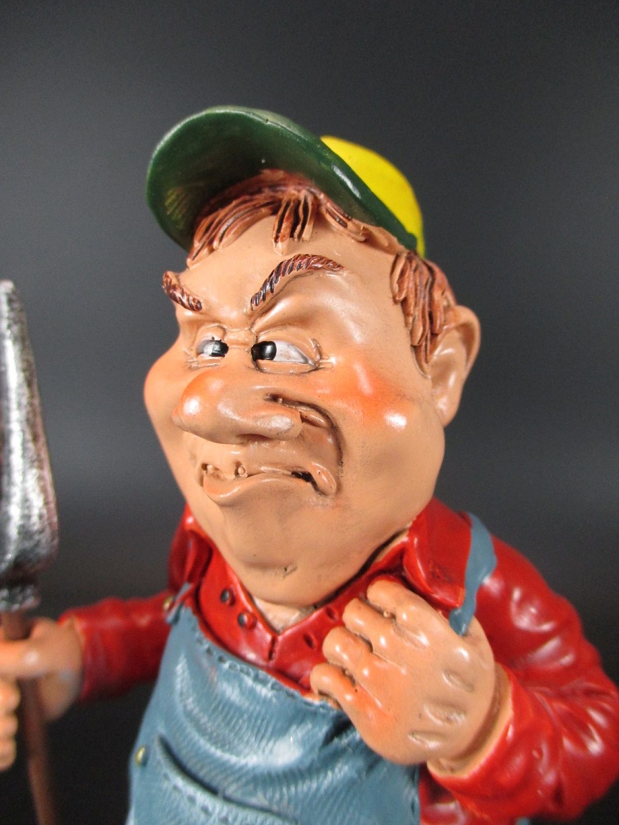Bauer mit Mistgabel Farmer 15 cm Beruf Funny Figur Kollektion Neu