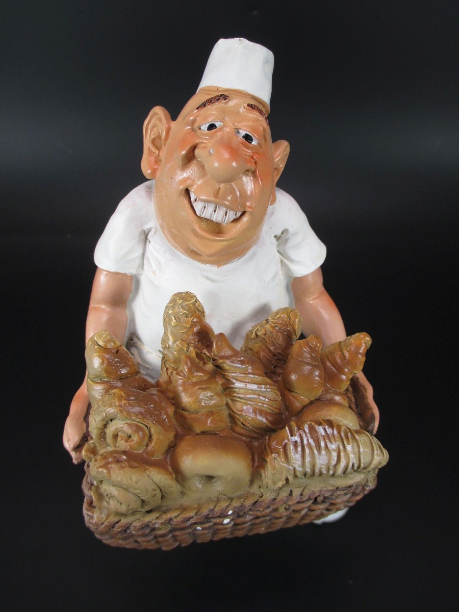 Bäcker mit Brotborb Baker 16 cm Beruf Funny Figur Kollektion 