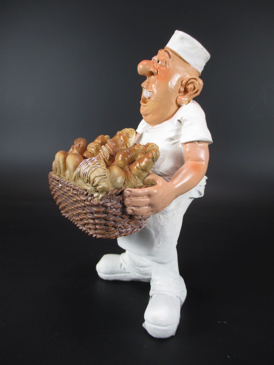 Bäcker mit Brotborb Baker 16 cm Beruf Funny Figur Kollektion 
