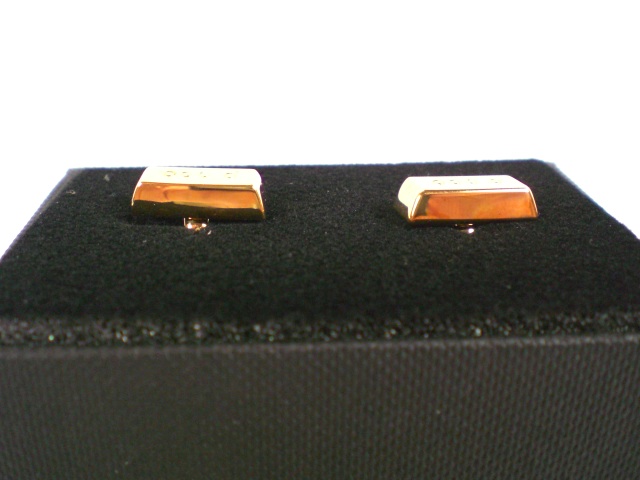 MANSCHETTENKNÖPFE Goldbarren Gold ,Cufflinks,Neu