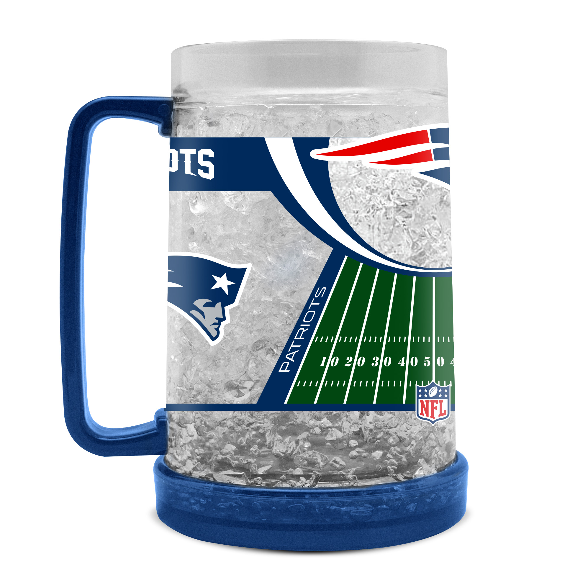 New England Patriots Football Crystal Freezer Bier Kühlglas 0,4 ltr 