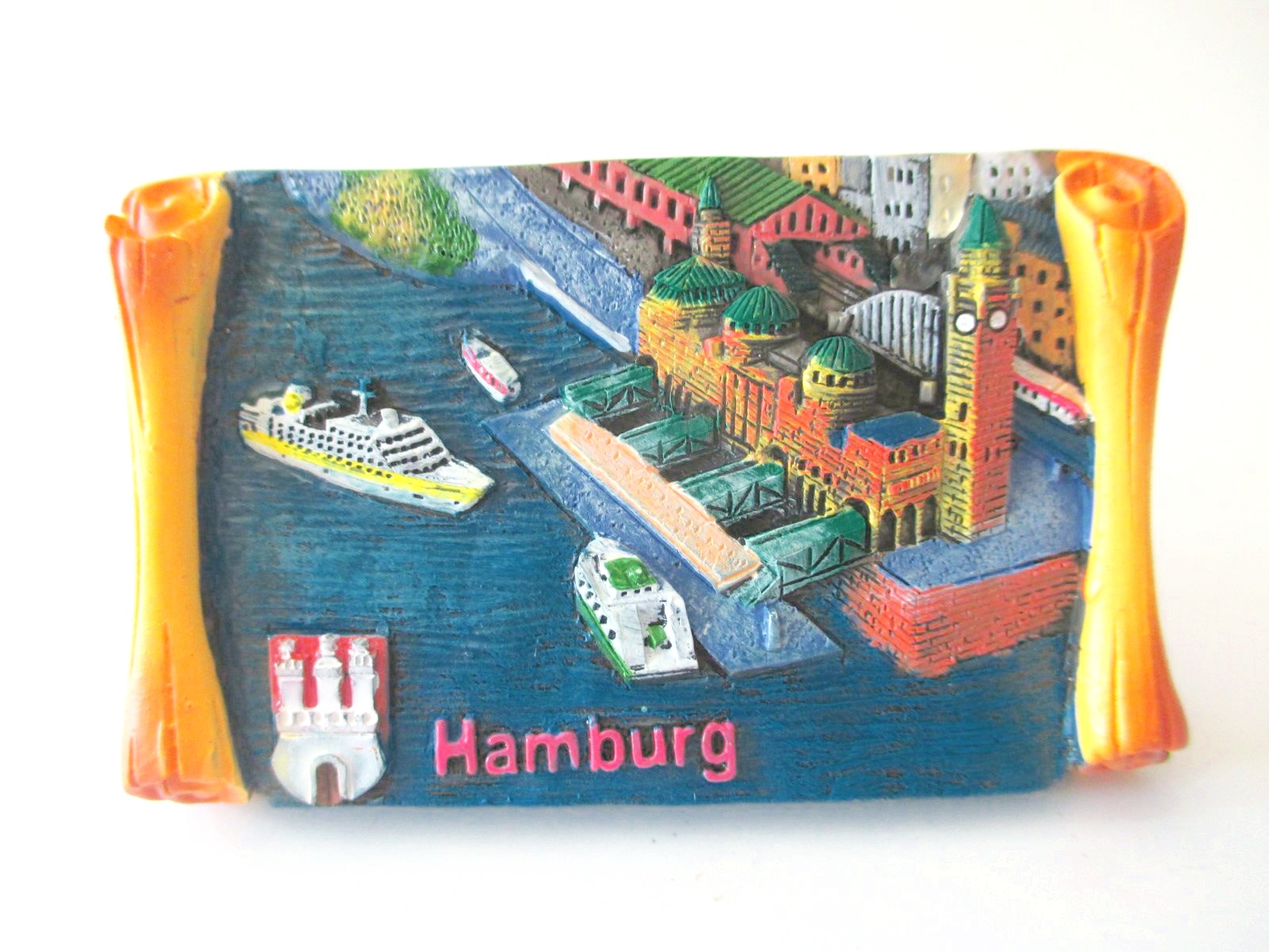 Hamburg Landungsbrücken Poly Magnet Souvenir Germany !!! 
