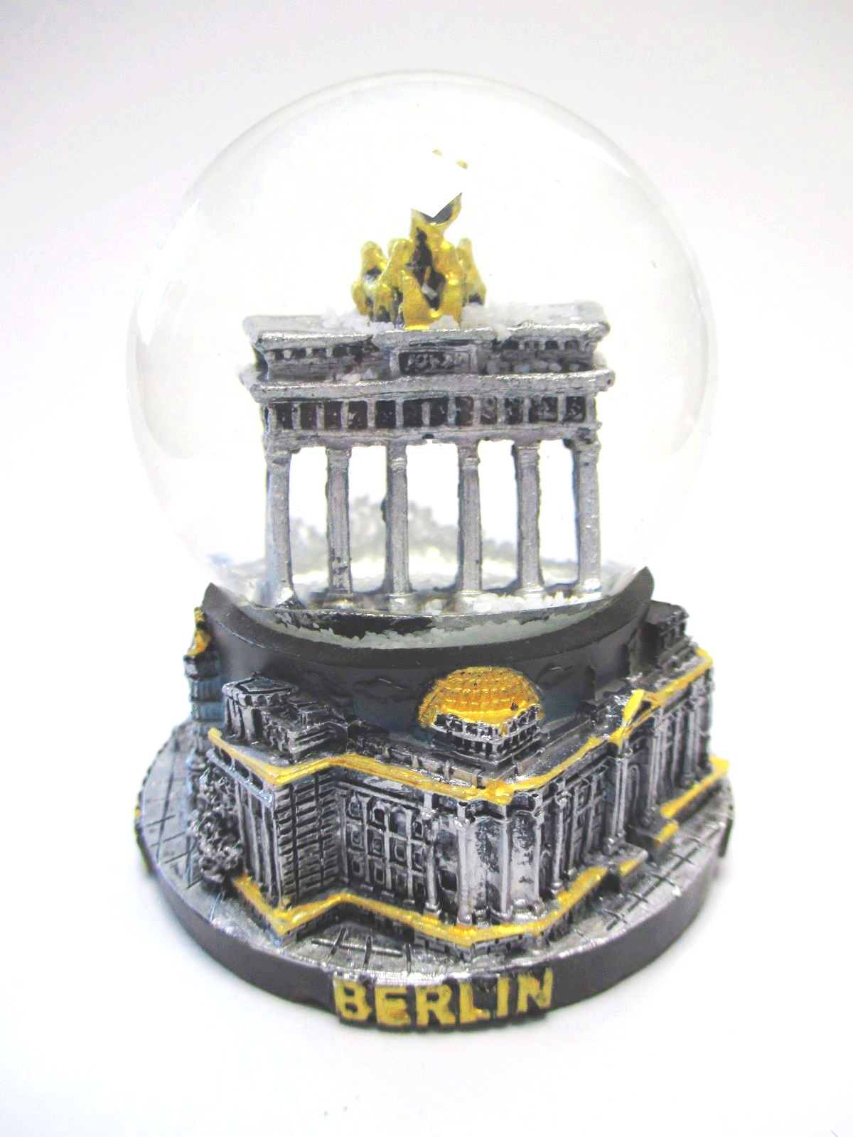 90 Schneekugel Berlin silber gold 6,5cm Brandenburger Tor Reichstag 