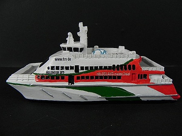 Schiff Halunder Jet Helgoland Fähre,13 cm Polyresin Collector Modell 