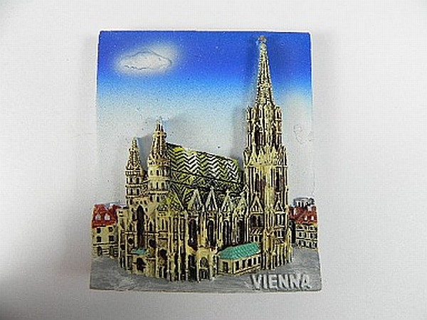 Magnet Wien Vienna Karlskirche Stephansdom,Poly,Souvenir Österreich,NEU