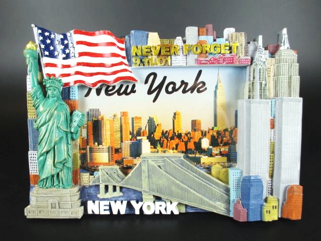 New York Bilderrahmen mit Freiheitsstatue,Empire,22 cm,Souvenir USA,3 D Optik 